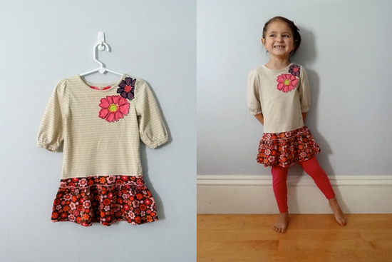One-of-a-kind dress, upcycled fabric.