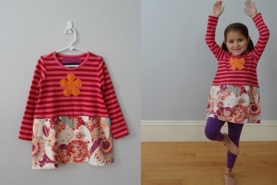 One-of-a-kind dress, upcycled fabric.