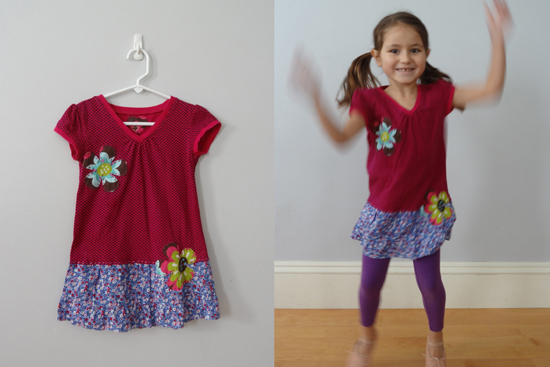 One-of-a-kind dress, upcycled fabric.